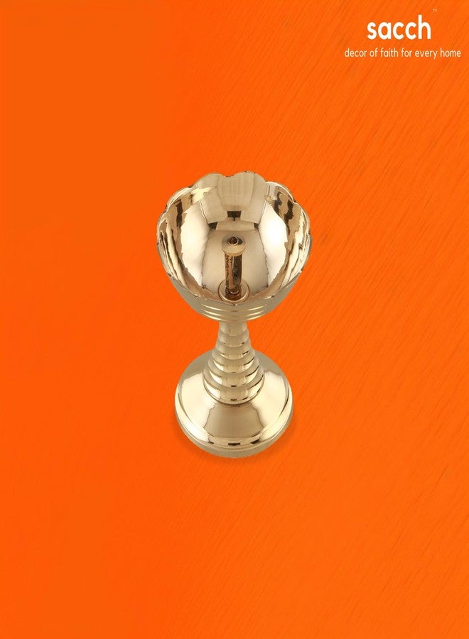 Sacch Brass Akhand Diya for Puja, 1 Piece, Gold - Image 3